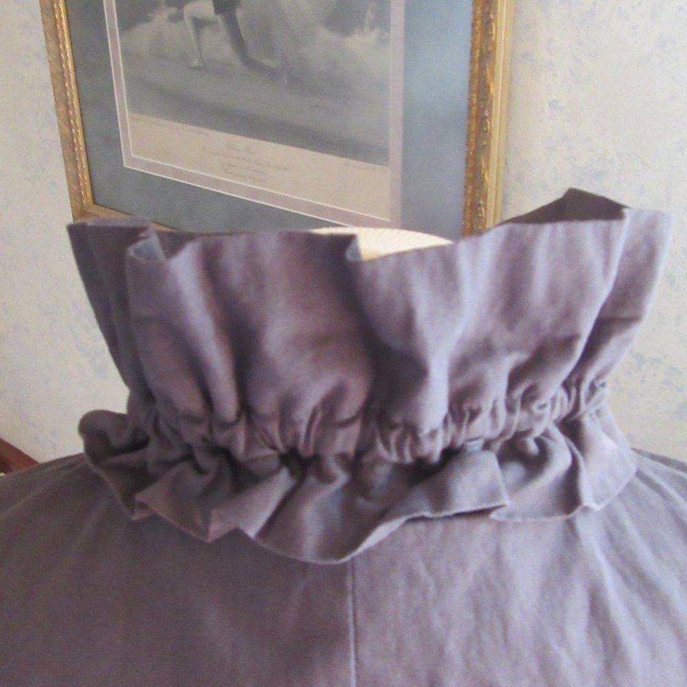 Loft Long Gray Fully Lined Adjustable Ruffle Coll… - image 5